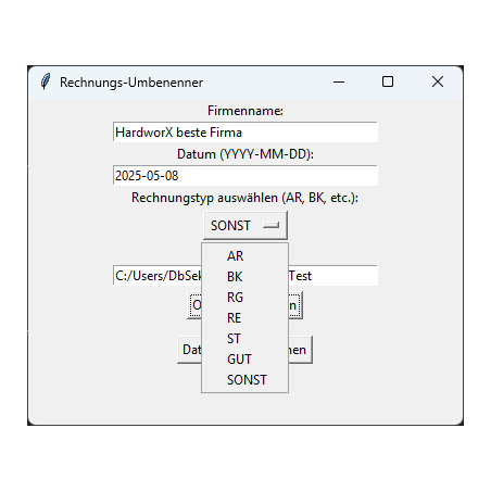 Rechnungs-Umbenennungs-Programm